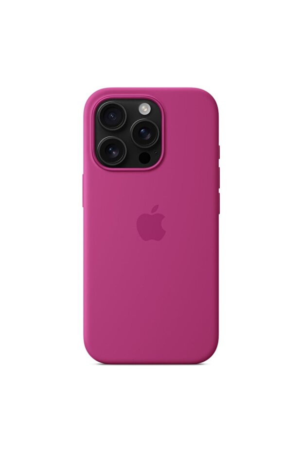 Protective case for Apple Silicone Case with MagSafe for Iphone 16 Pro, Fuchsia - 2