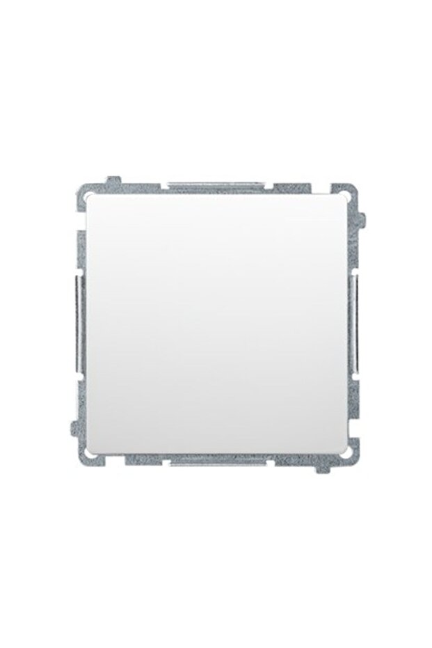 Single break button without pictogram module 10AX 250V screw terminals white Basic module - 1