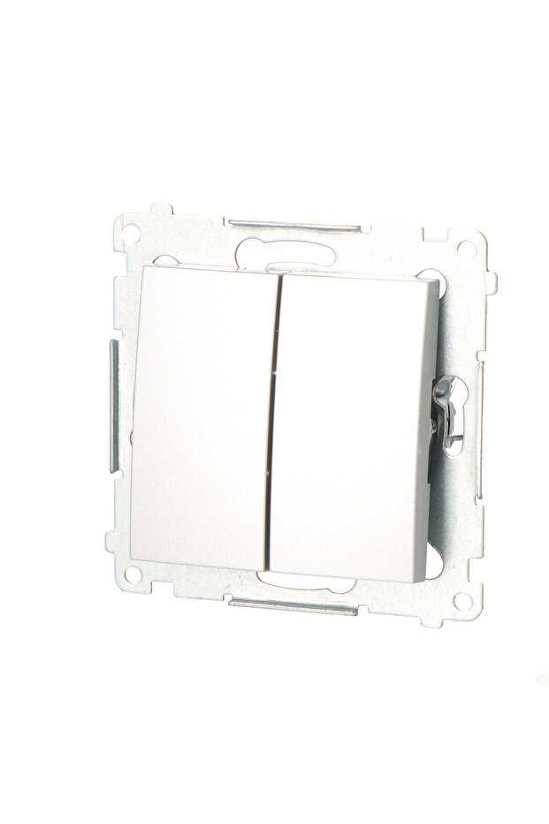 Double pushbutton without pictogram 10 AX matt silver Simon54 - 3