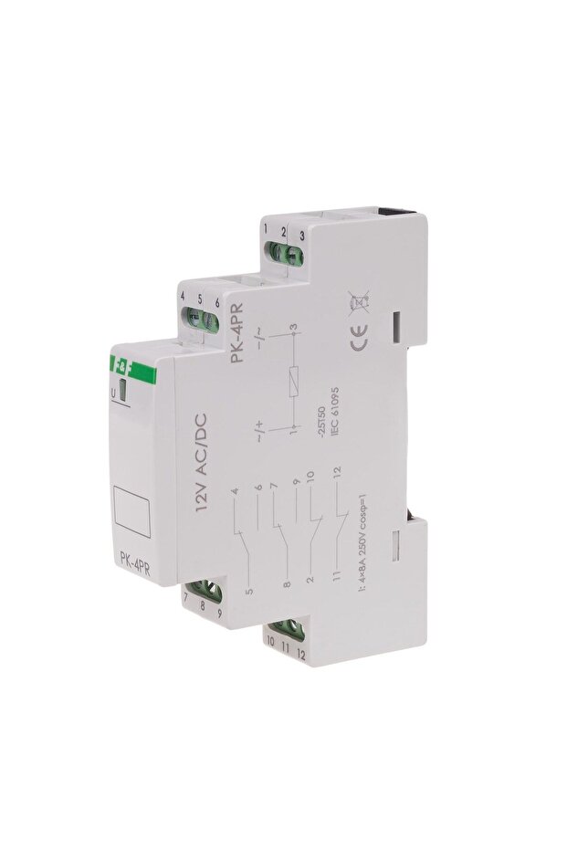 PK4PR 12V Relay, 2P I2x8A, Module, Rail-Mount - 3