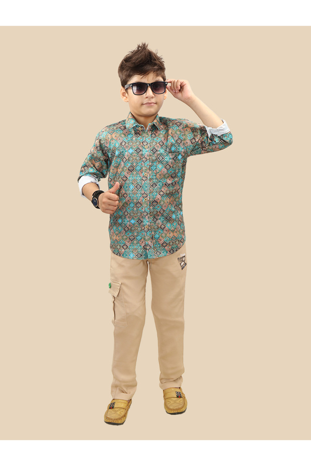 Printed Buttoned Shirt and Pant Set