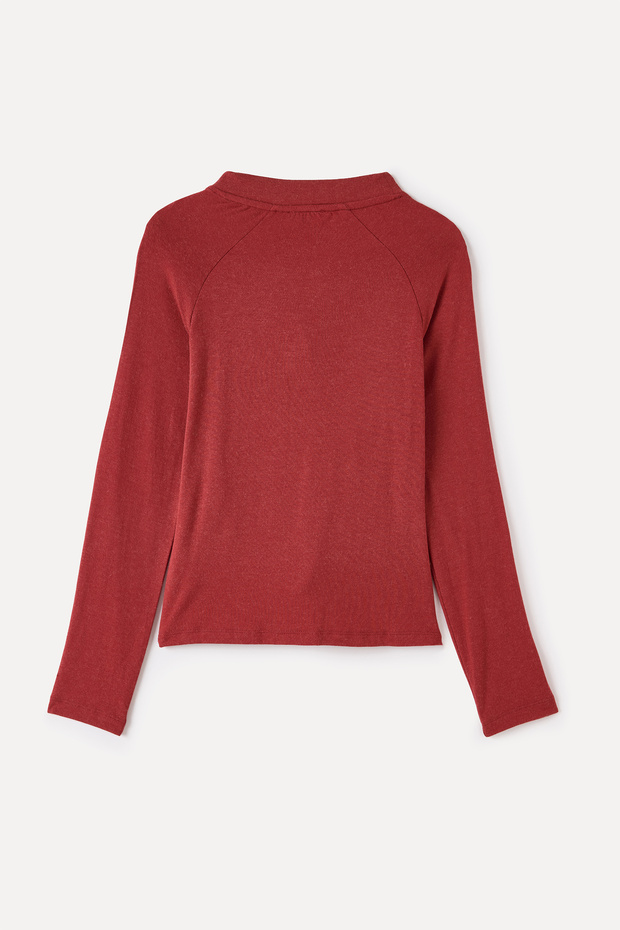 بلوزة مزودة بأزرار ورباط - 2