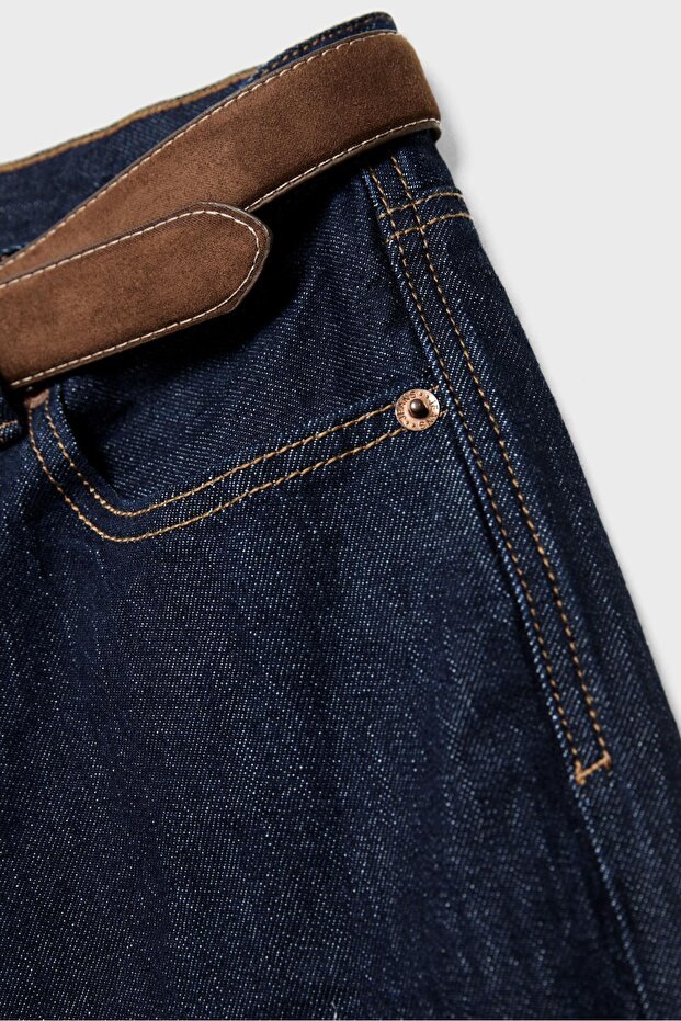 D68 kemerli bootcut jean - 8