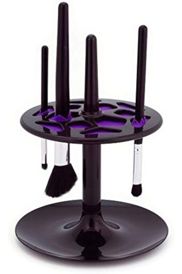 Flip-to-dry Brush Organizer & Drying Rack,Black,4967N
