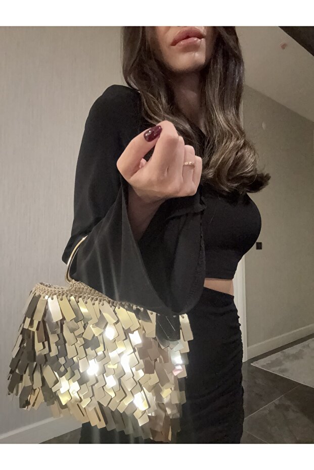 Pullu Gold Çanta - 3