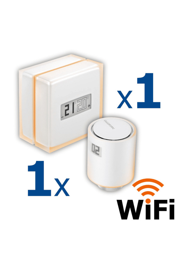 Room thermostat kit and 1 smart thermostat head for Netatmo radiator, WI-FI, with digital display... - 1
