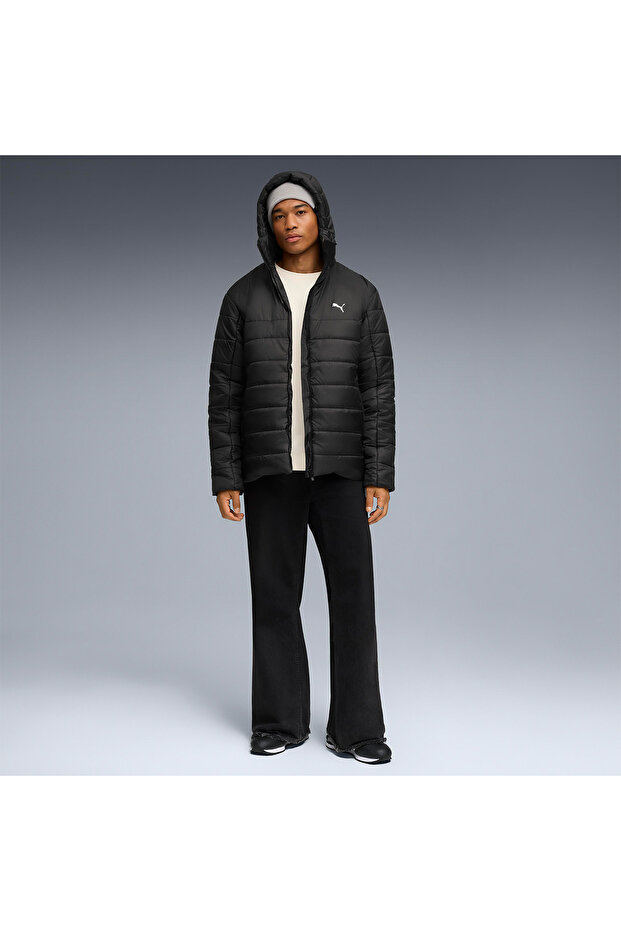 Essentials Hooded Padded Men's Black Hooded Jacket - 3