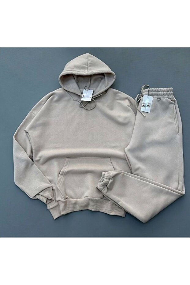 3 Thread Hooded Sweatshirt-Sweatpants Set