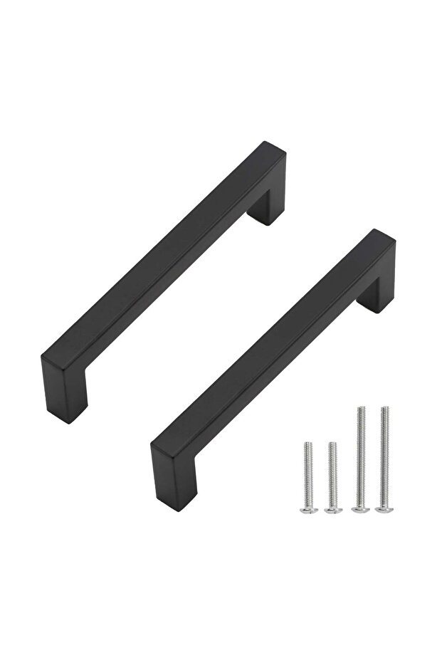 Cabinet Pulls Matte Black | Cabinet Handles Square Drawer Pulls Hole To Hole 160mm and Ful