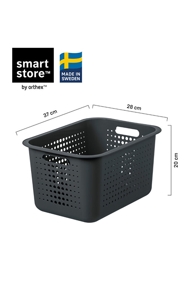 Set of 3 SmartStore Recycled boxes, Gray, different sizes, with lid - 6