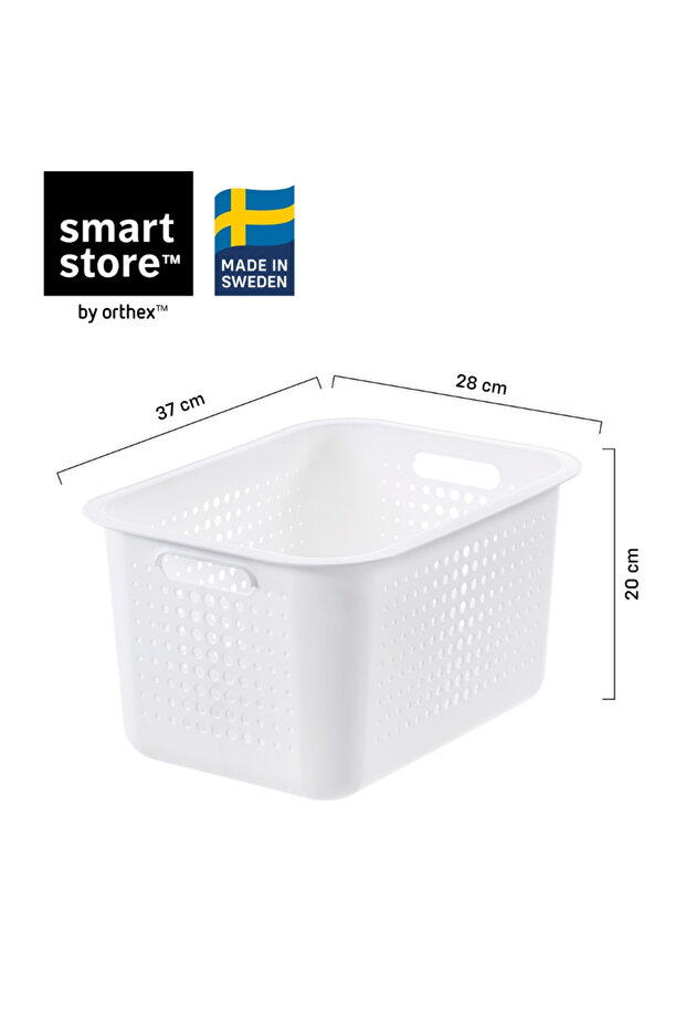Set of 3 SmartStore Recycled boxes, White, different sizes, with lid - 7