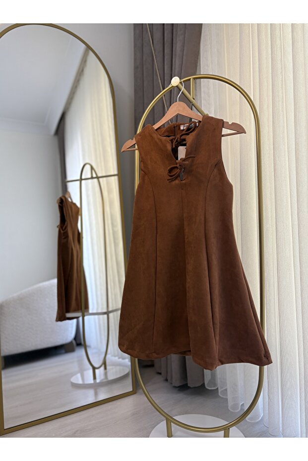 Mini süet elbise - 1