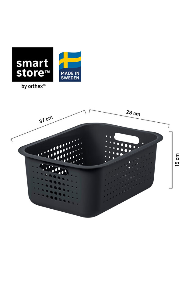 Set of 3 SmartStore Recycled boxes, Gray, different sizes, with lid - 7