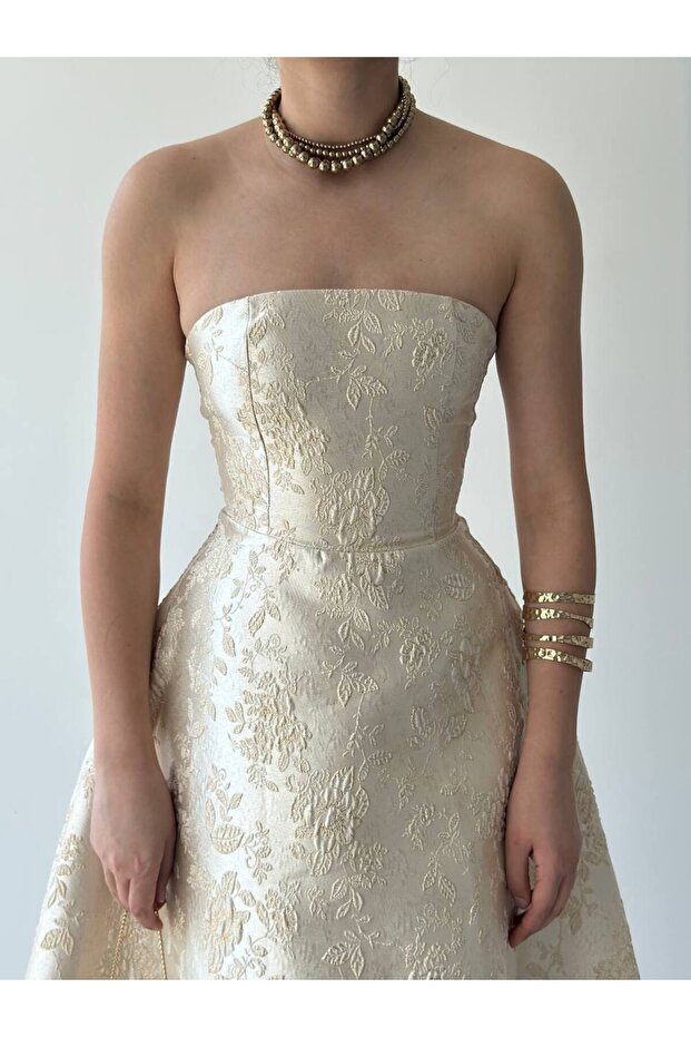 Hase Straplez Elbise - 7