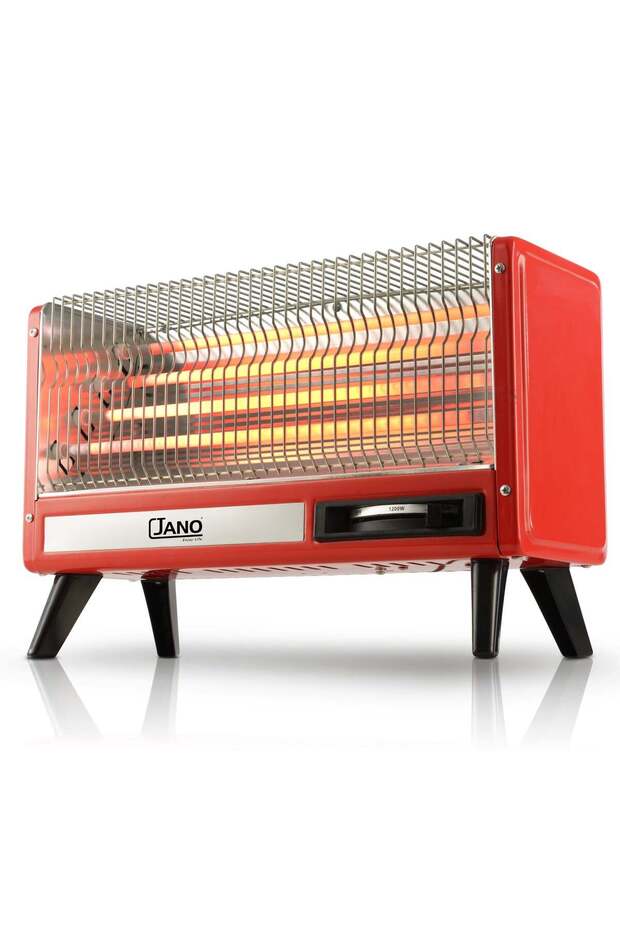 Electric Heater 4 Quartz Heating Elements 2400 W JN07004 Red