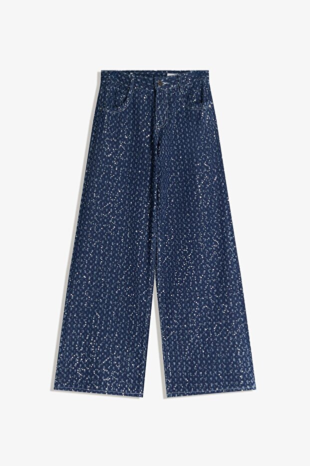 Pullu geniş paça jean - 2