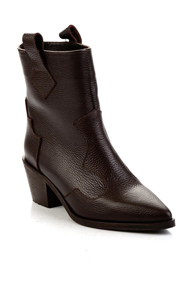 Kahve Hakiki Deri Kadın Bot & Bootie K02140000303 - 2