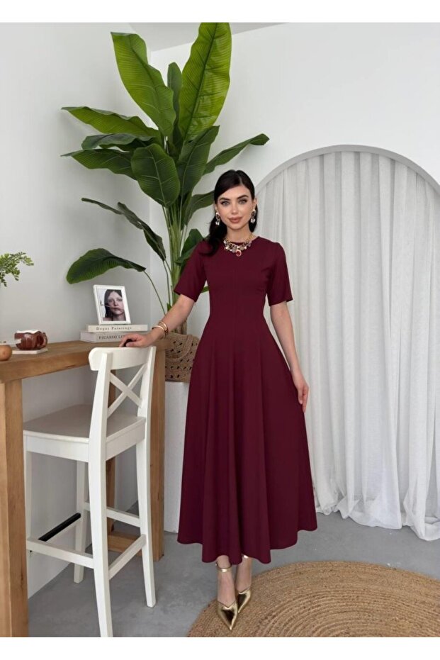 Wera Pliseli Midi Elbise - 4