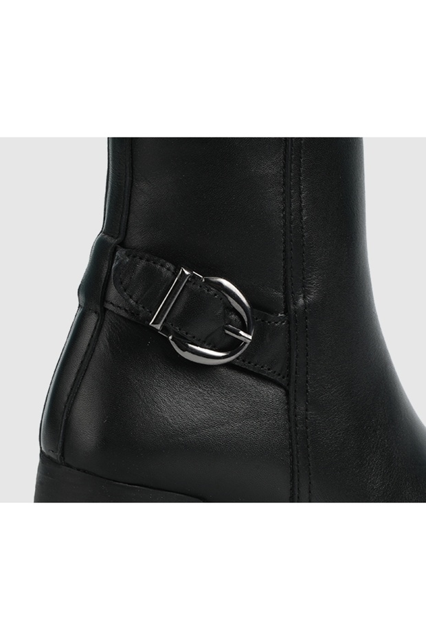 Siyah Deri Kadın Bot - 5