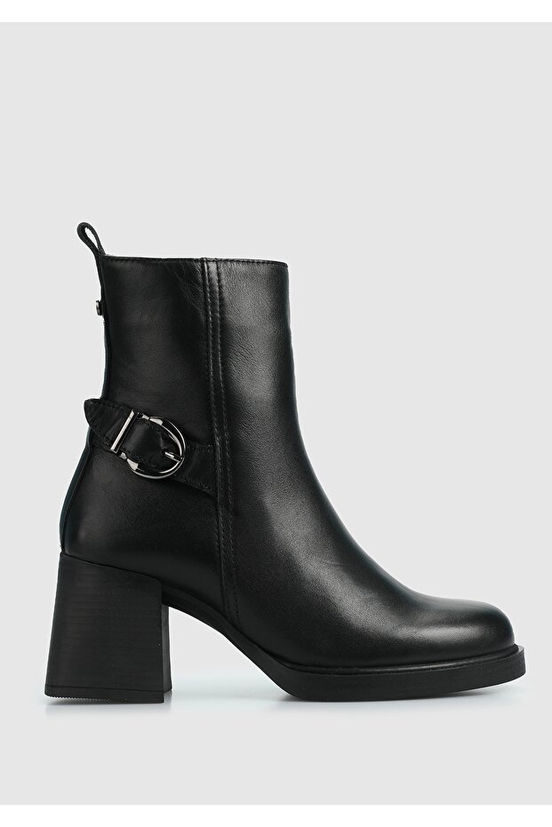 Siyah Deri Kadın Bot - 1