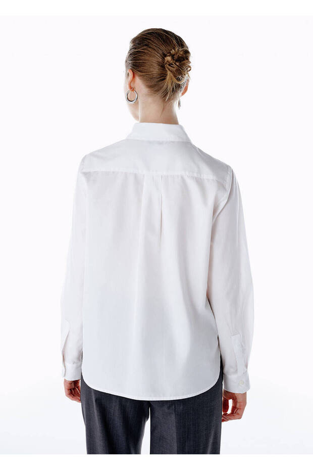 Beyaz Regular Fit Gömlek - 5