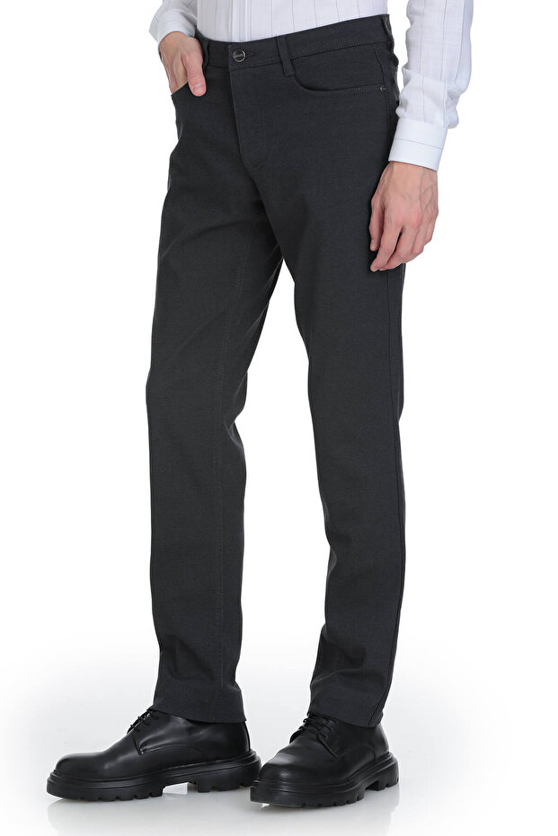 Antrasit Regular Fit 5 Cep Pamuklu Kot Pantolon - 1