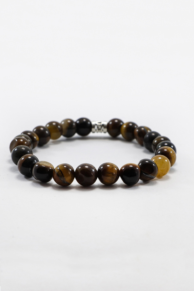 Natural Stone Elastic Bracelet Stones; Tiger's Eye, Gift Natural Beauties