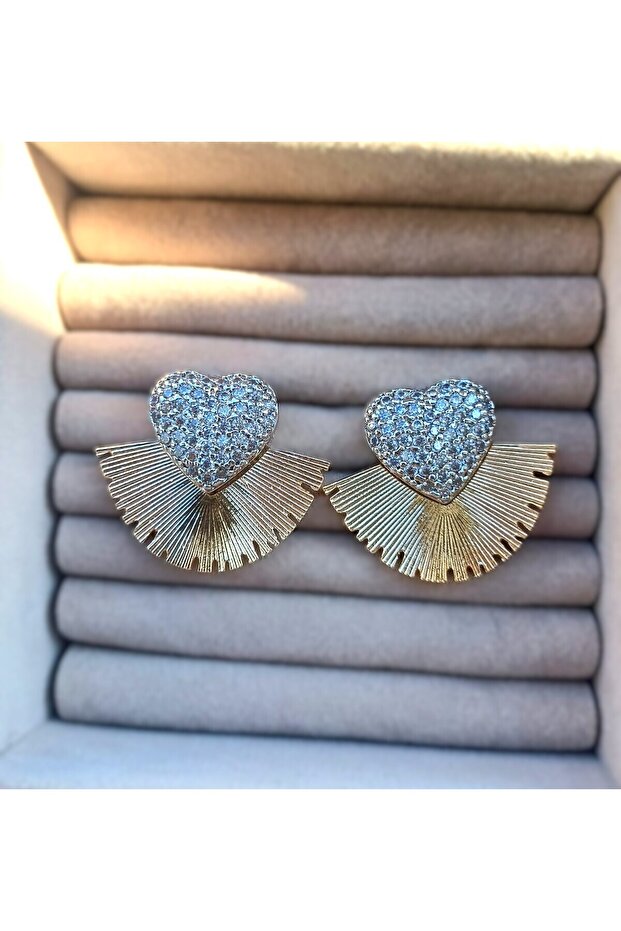 Fan Heart Earrings