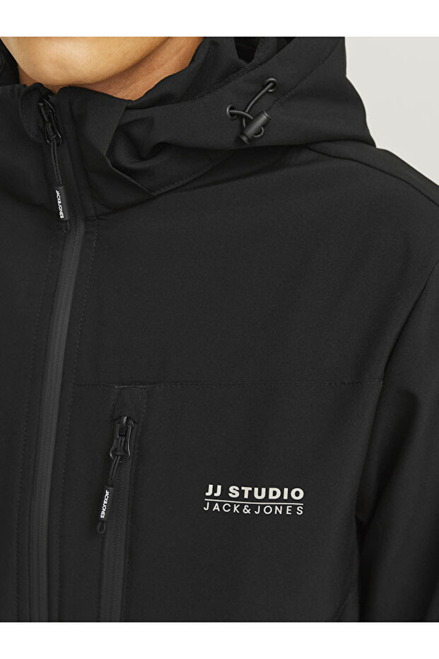 Taylor Suya Dayanıklı Kapüşonlu Siyah Erkek Ceket 12259615 - 6