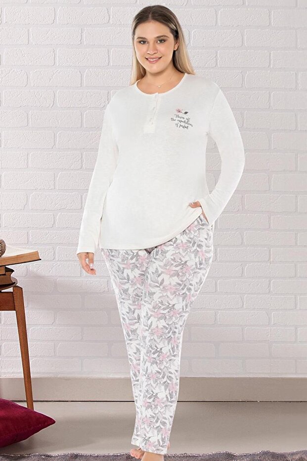 Plus Size Oversized Long Sleeve Pajama Set B09-160
