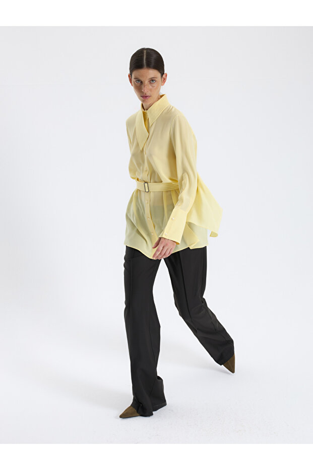Sarı Kuşaklı Bluz - 2