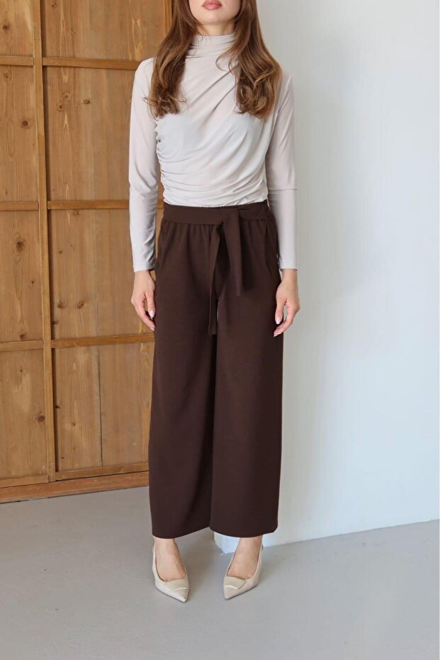 Kadın bol paça pantolon - 1