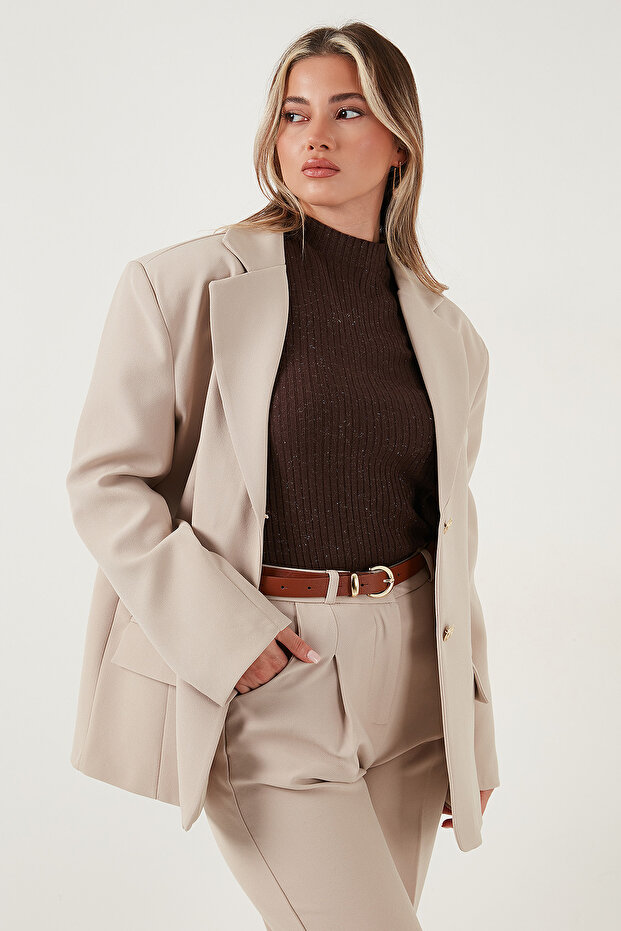 Regular Fit Jacket Collar Buttoned Blazer Jacket Jacket 6839562
