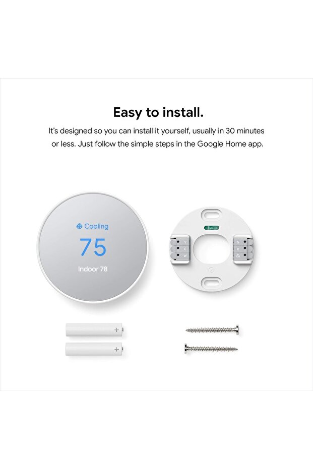 Nest Thermostat - Smart Thermostat for Home - Programmable Wifi Thermostat - Snow - 7