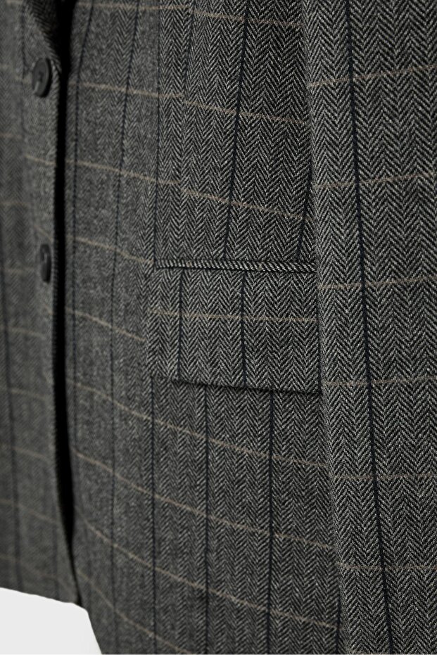 Ekoseli oversize blazer - 8