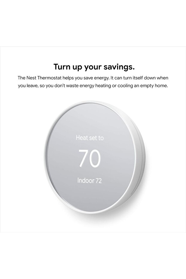 Nest Thermostat - Smart Thermostat for Home - Programmable Wifi Thermostat - Snow - 1