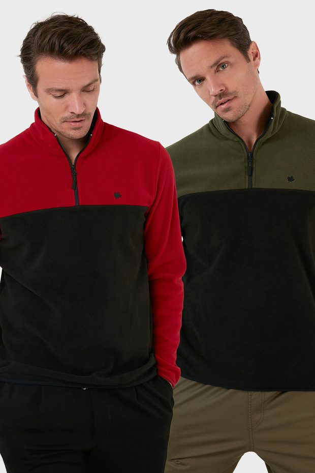 Regular Fit Anti-Pilling Non-Pilling Stand Collar Ribbed 2-Pack Fleece Men's Polar 59