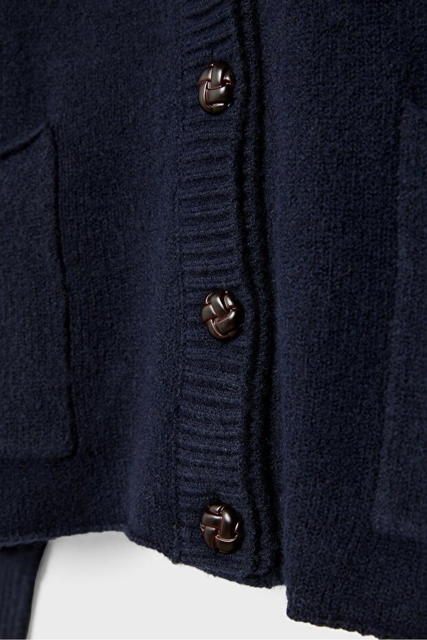 Çift yakalı triko hırka - 7