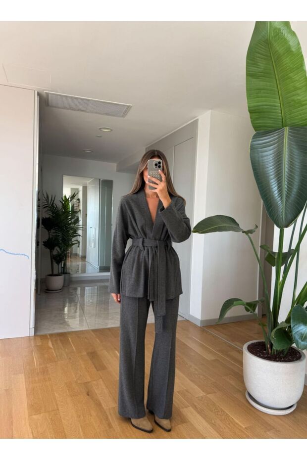 Thessaloniki Belted Kimono Pants Set