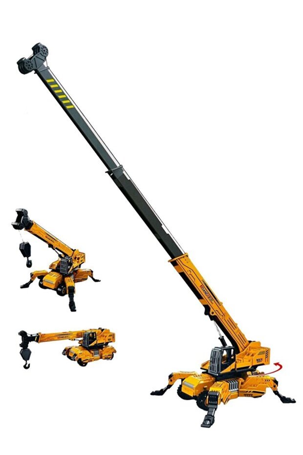 Tower Crane Excavator 27 cm Toy Excavator with Movable Body Work Construction Road Machinery