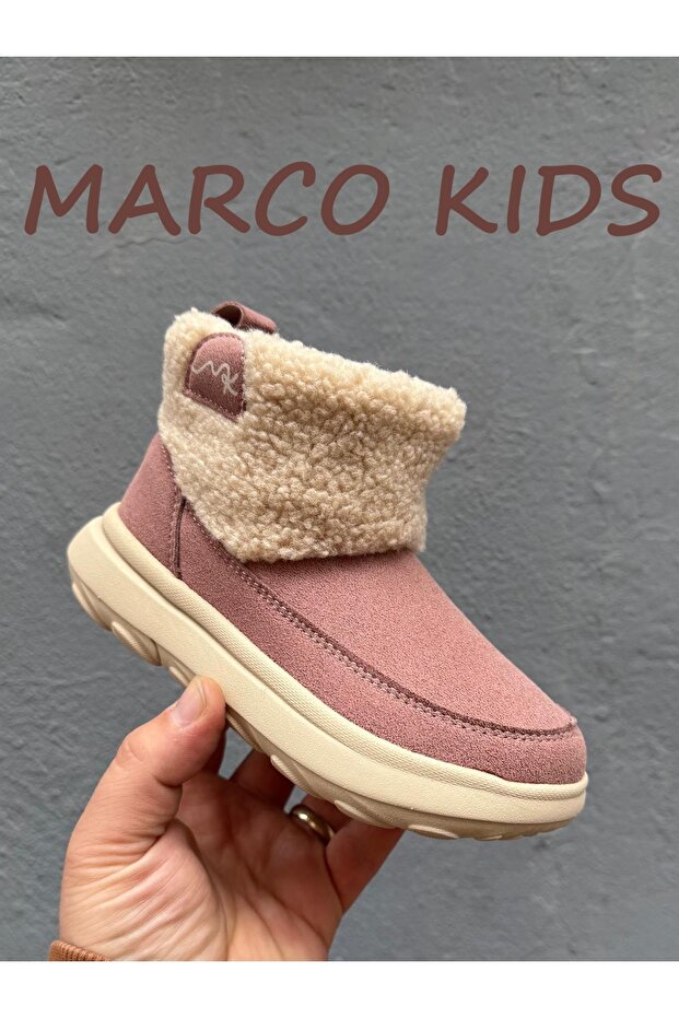 Kurd Detail Children's Suede Boots, Ultra Light Sole, Imported Product
