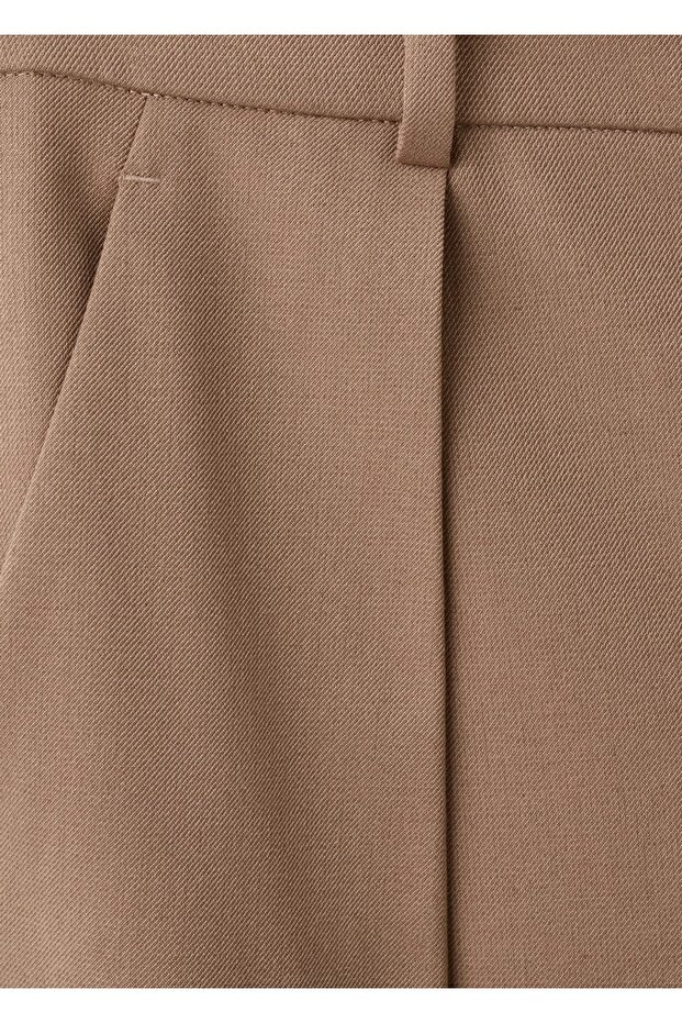 Düz paça pileli pantolon - 7