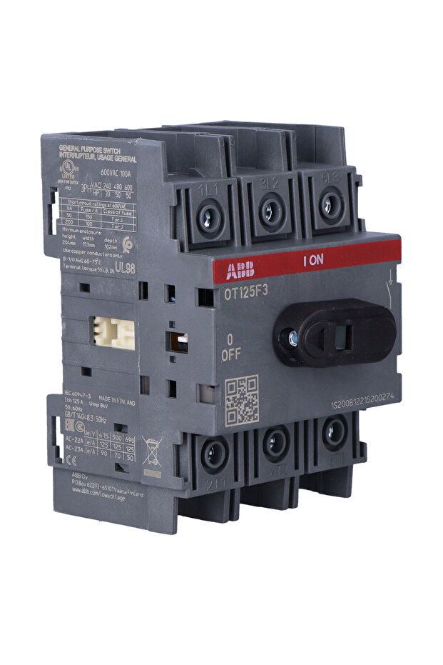 OT125F3 125A 3-pole switch disconnector without shaft and handle - 2