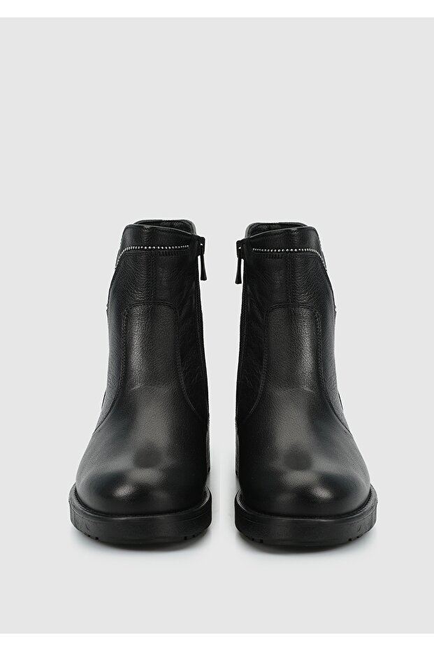 Siyah Deri Kadın Bot - 3
