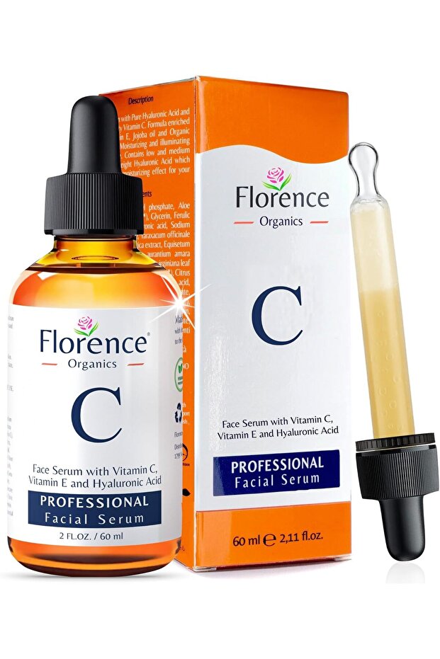 Big 2.11oz. Organic Vitamin C Serum for Face. Anti-Dark Spots, Wrinkles Skin Repair Serum with Hyalu