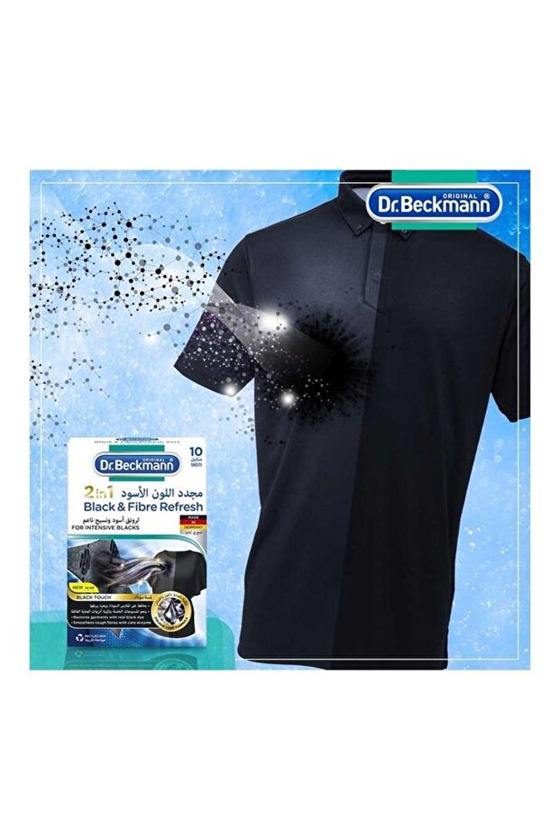 Dr. Beckmann 2-In-1 Colour And Fibre Refresh Black 10 Sheets Black
