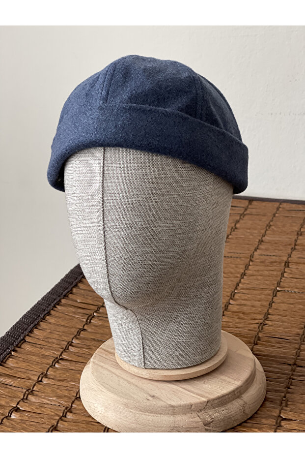 Winter New Style Wool Pocket Retro Hip-Hop Blue Docker Hat Skullcap Hat Skullcap Beanie