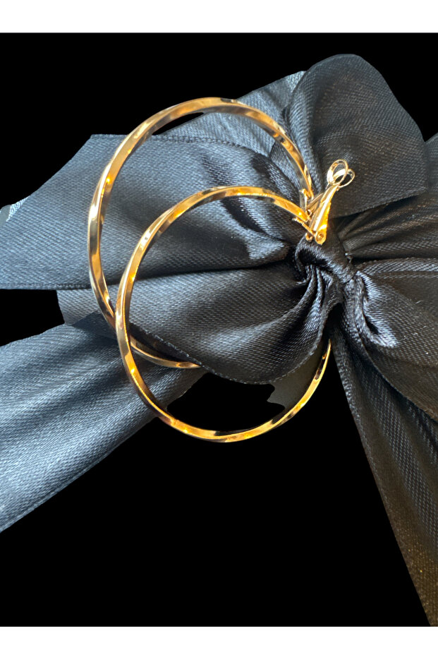 Çelik Gold Halka Küpe - 1