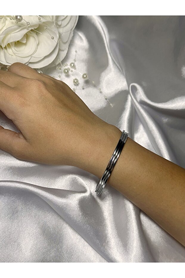 Çelik Üçlü Set Silver Ajda Bilezik - 2