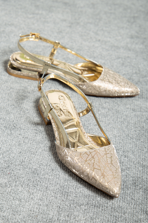 Kadın Arkası Ayarlanabilir Lazer İşleme Desenli Hafif Topuklu Ayakkabı(41/42Özel Büyük Numara Dahil) - 3